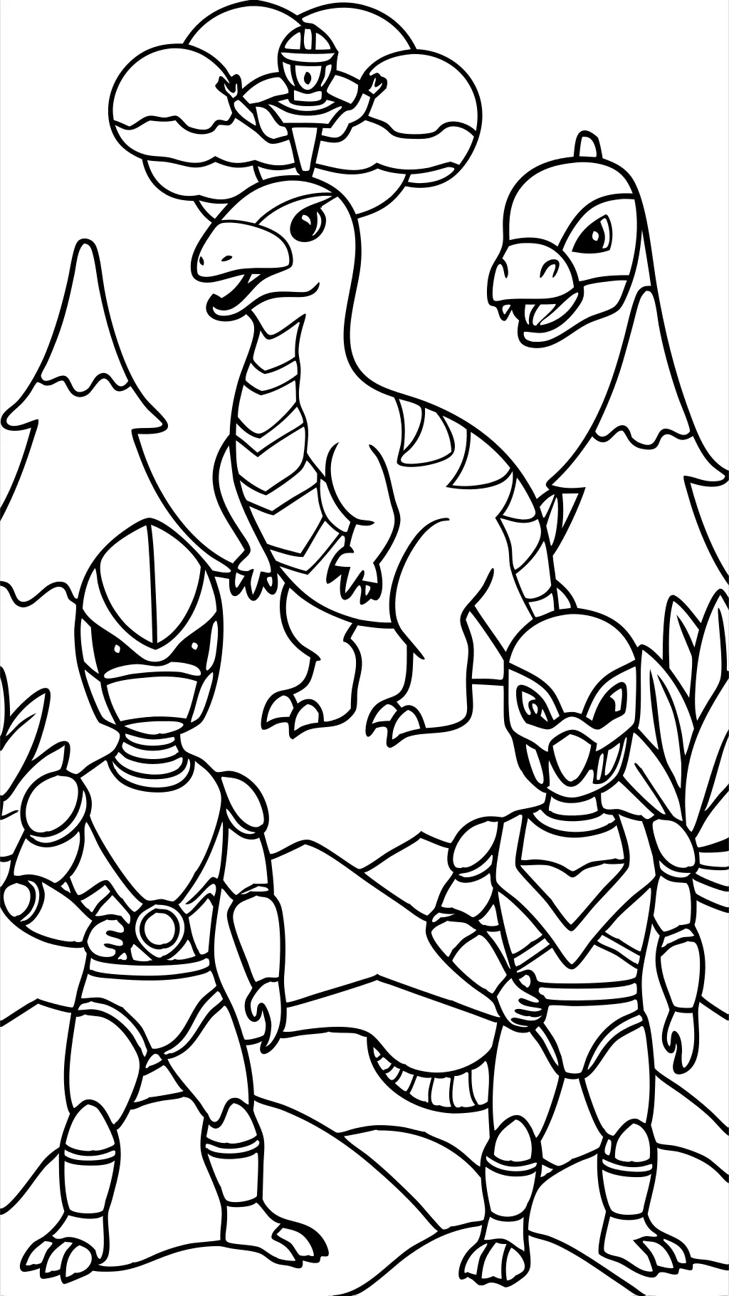 coloriage dino rangers de puissance